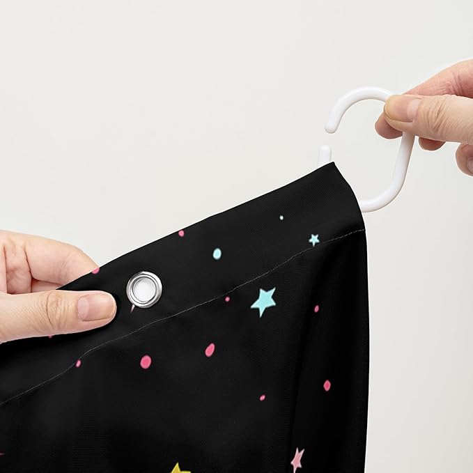 AILONEN Kawaii Cat Shower Curtains,Galaxy Aerospace Cat Bath Curtain for Bathroom,Outer Space Polyester Waterproof with 12 Plastic Hooks 60" W*72" H