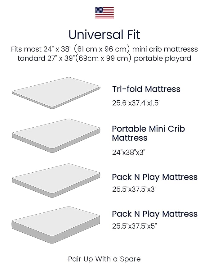 TotAha Premium Stretchy Pack N Play Playard Sheets | Mini Crib Sheets (2-Pack)-Hypoallergenic, Silky Comfort, AButtery Soft, Calming Effect, All-Season Jersey-Knit (Rainbow & Tie dye)