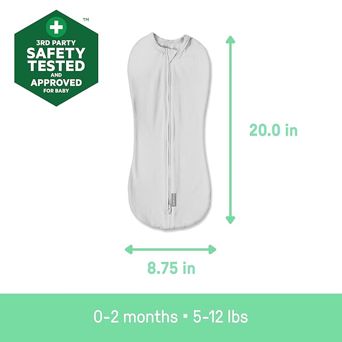 SwaddleMe by Ingenuity Compression Swaddle Pod, Two-Way Zipper for Easy Changes, Improves Sleep & Calms Startle Reflex, 0-2 Months, 2-Pack - Flower Confetti