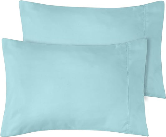 Utopia Bedding Toddler Pillow Cases - 2 Pack - Envelope Closure - Soft Brushed Microfiber Fabric - Shrinkage and Fade Resistant Pillow Covers 14 X 20 Inches (Toddler, Spa Blue)