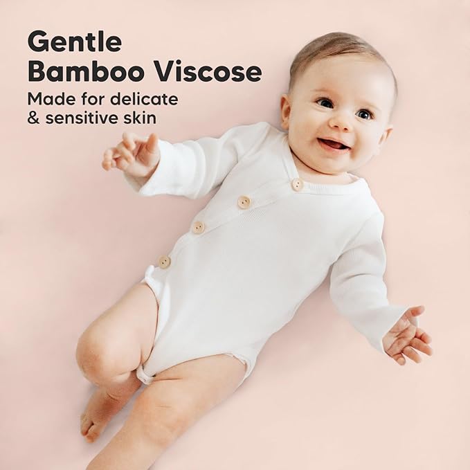 Pack and Play Sheets Fitted, 2-Pack Mini Crib Sheets - Pack N Play Sheets, Organic Fitted Crib Sheet for Pack and Play Mattress, Playard Baby Crib Sheets, Crib Sheets Neutral for Boys, Girls (Cameo)