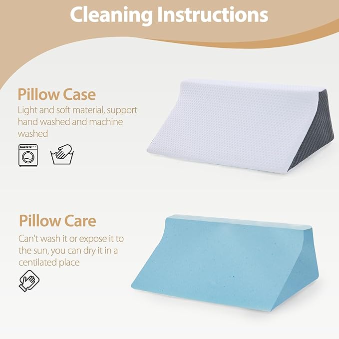 Wedge Pillow for Sleeping, Side Sleeper Body Back Positioners for Back Pain, Preventing Bedsores, After Surgery, Pregnancy Support, Ankle Support, Bed Wedge Pillow for Side Sleepers