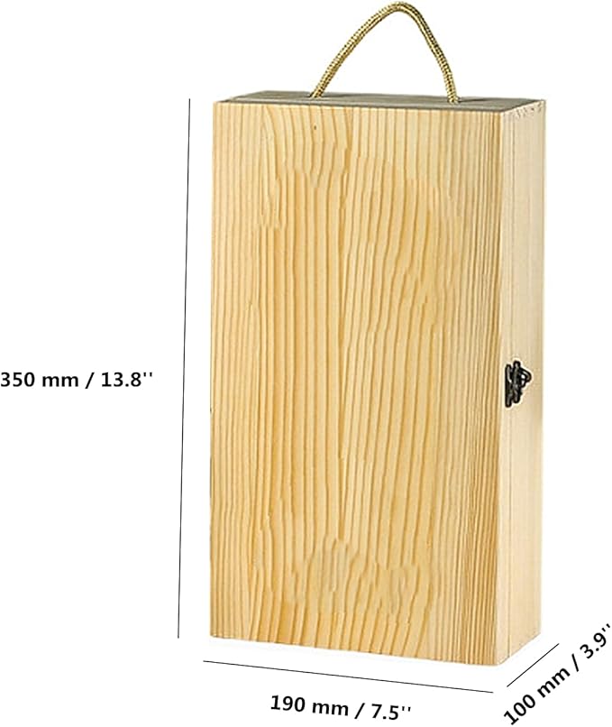 TANG SONG Wooden Double Bottle Wine Box Single Wine Bottle Storage Wine Gift Box with Locking Latch for Any Occasion