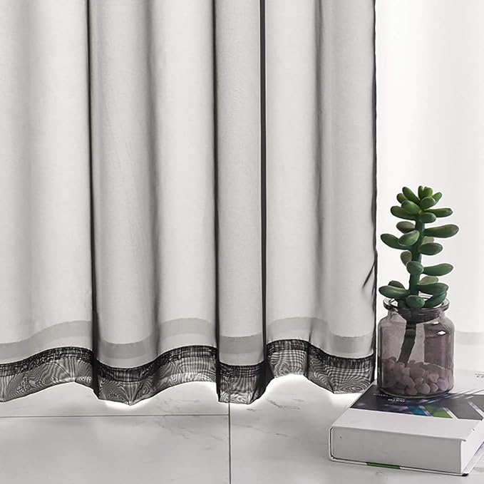 Black Sheer Voile Curtains Translucent Solid Color Window Treatment 72 Inches Long Panels Rod Pocket Black Sheers for Bedroom Living Room 2 Panels 52x72