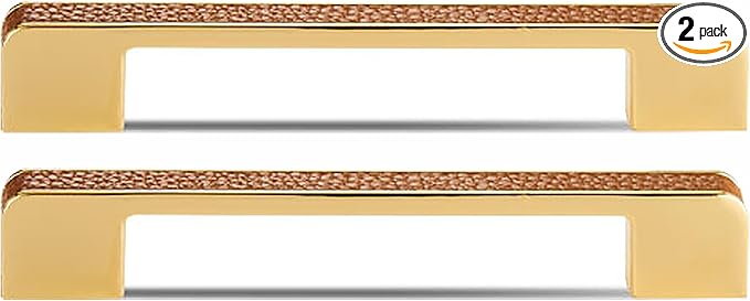 Leather Handle Brass Leather Handle Nordic Minimalist Style Handle Wardrobe Dressing Table Bedroom Living Room Kitchen Handle Hardware Furniture - 2 Pack (Brown, 96mm(3-3/4in))
