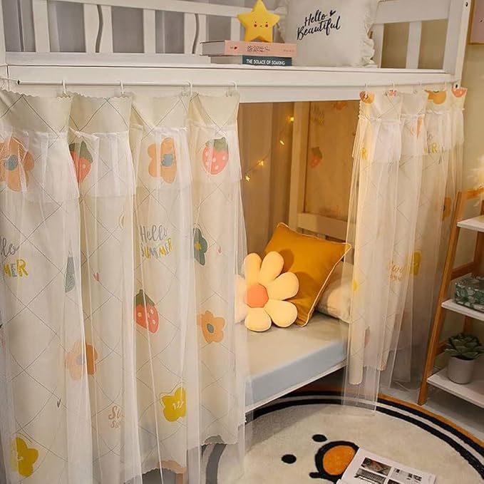 XGOPTS Bottom Bunk Bed Curtains Students Dormitory Bunk Bed Curtains Loft Bedroom Privacy Curtains Single Sleeper Blackout Cloth Bed Tent Curtain Shading Net Lightproof Bedding Spread Curtain Canopy