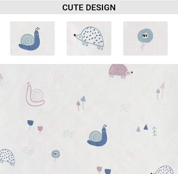 Baby Tags Security Blanket, Sensory Soothing Blanket with Tags,Dotted Backing Taggies Blanket for 3-12 Months Boys and Girls. (Hedgehog and Snail)