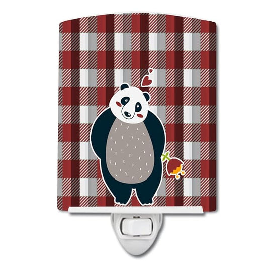 Caroline's Treasures BB6751CNL Panda Love Ceramic Night Light Compact, UL-Certified, Ideal for Bedroom, Bathroom, Nursery, Hallway, Kitchen, 6x4x3, Multicolor