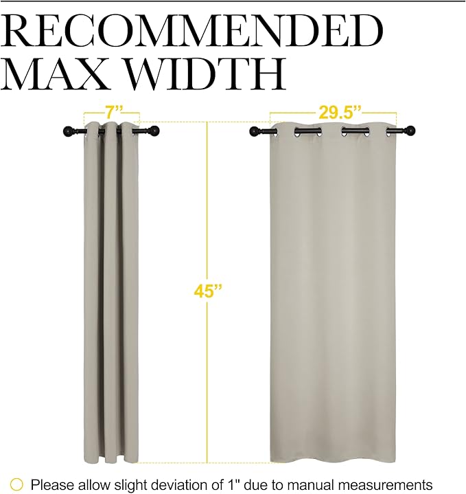NICETOWN Room Darkening Short Curtain Panels for Cafe, Thermal Insulated Grommet Room Darkening Draperies/Drapes for Window (Natural, 2 Panels, W34 x L45 -inch)