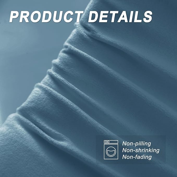 WdFour Bed Wedge Pillow, Close Off Headboard, Wall and Mattress Gap. Incline, Slanted Sweat-Proof Pillow for Neck and Back Pain Relief Anti-snoring for Comfortable Sleeping.(Smoky Blue,76Wx10Dx6H)