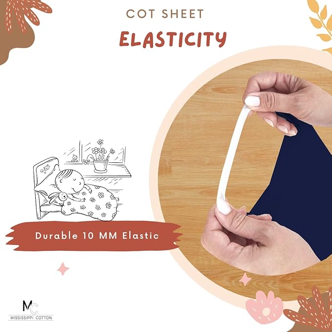 Pack of 6 Cot Sheet for Daycare Preschool Cot Bed -Polyblend Fabric with Corner Elastic Cots Sheets Fits On 22" X 40" Inches Size Toddler and Preschool Daycare Cot Navy Blue 22 X 40 Size