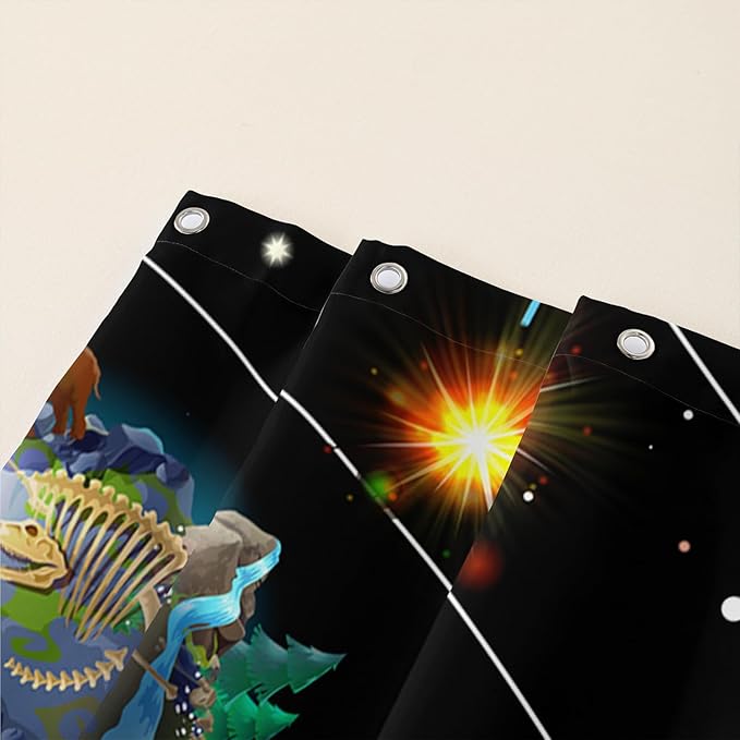 AILONEN Solar System Shower Curtains,Star Trek Bath Curtains for Bathroom Decor,Planet Galaxy Polyester Waterproof for Bathroom with 12 Hooks,60" W*72" H