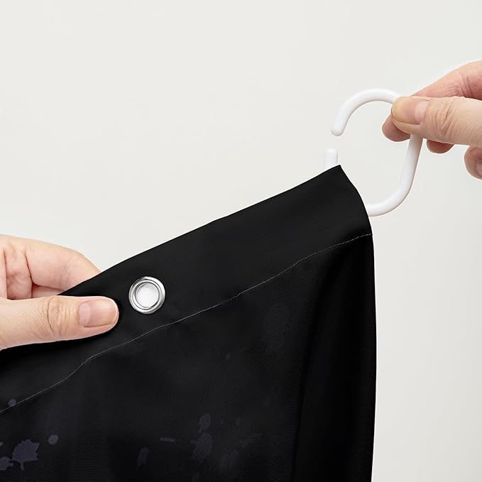 AILONEN Black Rose Shower Curtain for Women,Music Rose Bath Curtain for Bathroom Decor,Red and Black Art Polyester Waterproof for Girls with 12 Plastic Hooks,72" W*78" H Black