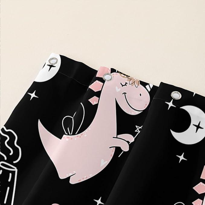 AILONEN Cute Dinosaur Shower Curtain,Cartoon Dinosaur Bath Curtain Gifts for Kids,Polyester Waterproof for Bathroom, 72" W*72" H with 12 Plastic Hooks