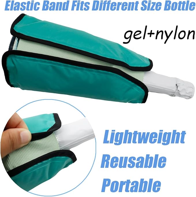 Wine Bottle Cooler, Wine Chiller Bottle Sleeve, Gel Wine Bottle Chill Cooler Ice Pack Sleeve- Freezer Sleeve- Vodka- Tequila Chiller- Cooler- Carrier, 1 Pack (Green A)