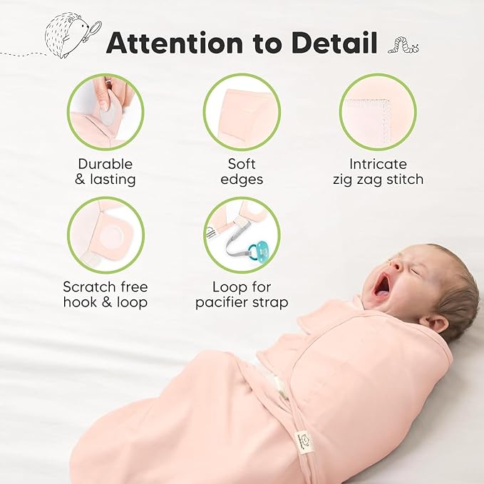 3-Pack Organic Baby Swaddle Sleep Sacks - Newborn Swaddle Sack, Ergonomic Baby Swaddles 0-3 Months, Swaddles for Newborns, Baby Sleep Sack, Baby Swaddle Blanket Wrap,Baby Essentials(Angelic)