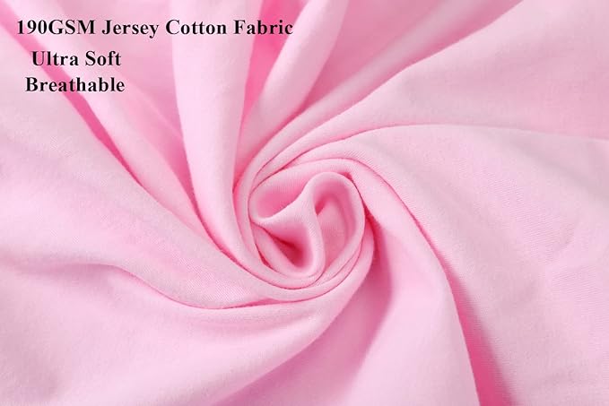 Bassinet Sheets Compatible with 4moms Mamaroo Sleep Bassinet, 2 Pack Fitted Sheets, 100% Jersey Knit Cotton 190GSM, Ultra Soft Breathable, Floral and Pink