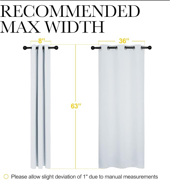 NICETOWN Window Treatment Thermal Insulated Grommet Room Darkening Curtains Drapes for Bedroom(2 Panels,42 by 63,Platinum-Greyish White)