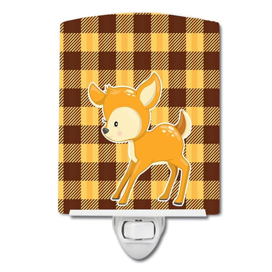 Caroline's Treasures BB9170CNL Deer #3 Ceramic Night Light Compact, UL-Certified, Ideal for Bedroom, Bathroom, Nursery, Hallway, Kitchen, 6x4x3, Multicolor