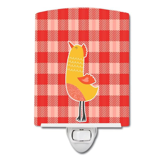 Caroline's Treasures BB6775CNL Chicken Ceramic Night Light Compact, UL-Certified, Ideal for Bedroom, Bathroom, Nursery, Hallway, Kitchen, 6x4x3, Multicolor