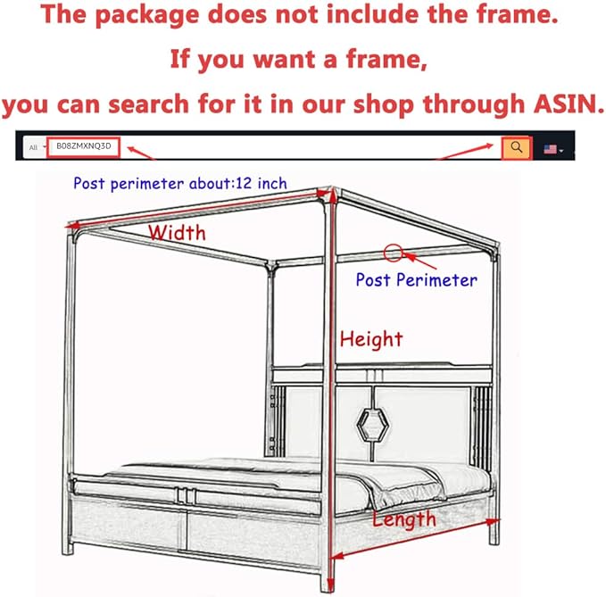 Elegant Lace Princess 4 Corner Post Mosquito Net Romantic for Girls Women Bed Curtain Canopy for Adult Wedding Bedroom Kids Rooms Decoration (Color-B, Full)