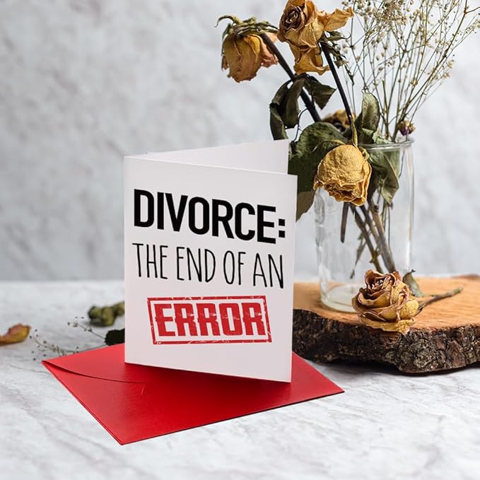 Qubereeree Divorce Gifts for Women Men, Pairs Well with Freshly Signed Divorce Papers Wine Bag New Beginning Divorce Party Decorations Supplies The End of An Error Divorce Breakup Gifts-11