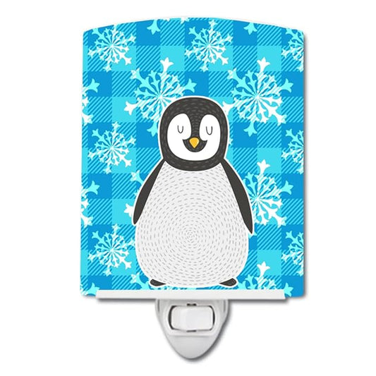 Caroline's Treasures BB6771CNL Penguin Ceramic Night Light Compact, UL-Certified, Ideal for Bedroom, Bathroom, Nursery, Hallway, Kitchen, 6x4x3, Multicolor