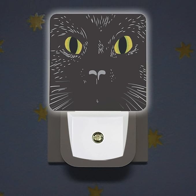 LED Night Lights Lamp with Dusk to Dawn Sensor, Hand Draw Cat Muzzle Night Lamp, Night Lights Plug Into Wall for Kids Room, Bedroom, Bathroom, Kitchen, Hallway