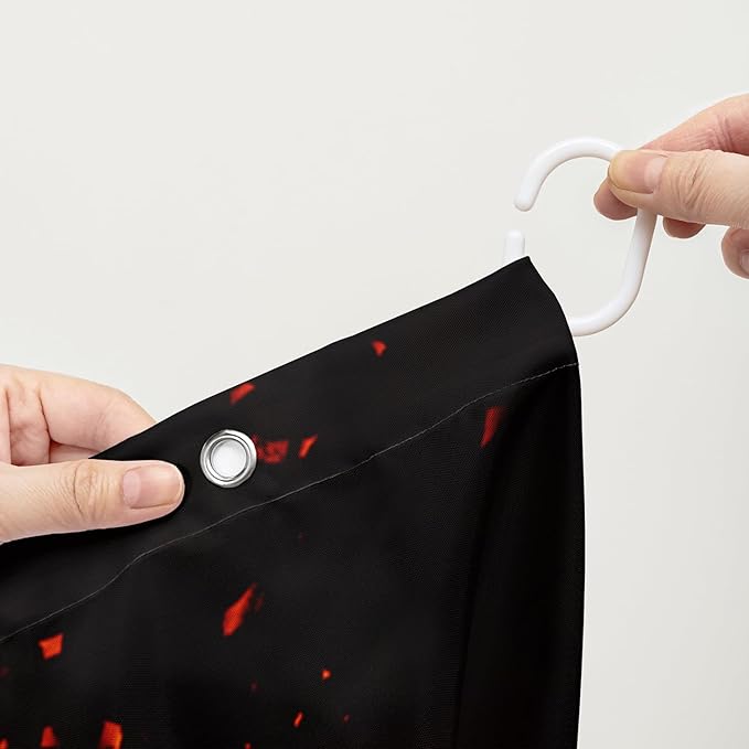 AILONEN Red Rose Shower Curtain for Bathroom, 3D Print Romantic Flower Bath Curtain,Modern Botanical Flame Fire Rose Flower Waterproof Shower Curtain Decoration with 12 Plastic Hooks, 72" W*84" H