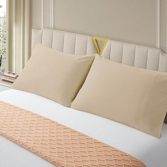 Microfiber Pillowcase 2 Pack Toddler Pillow Case 14x20 Comfortable Not Shrink Soft Pillow Cases Khaki Pillow Covers Envelope Style