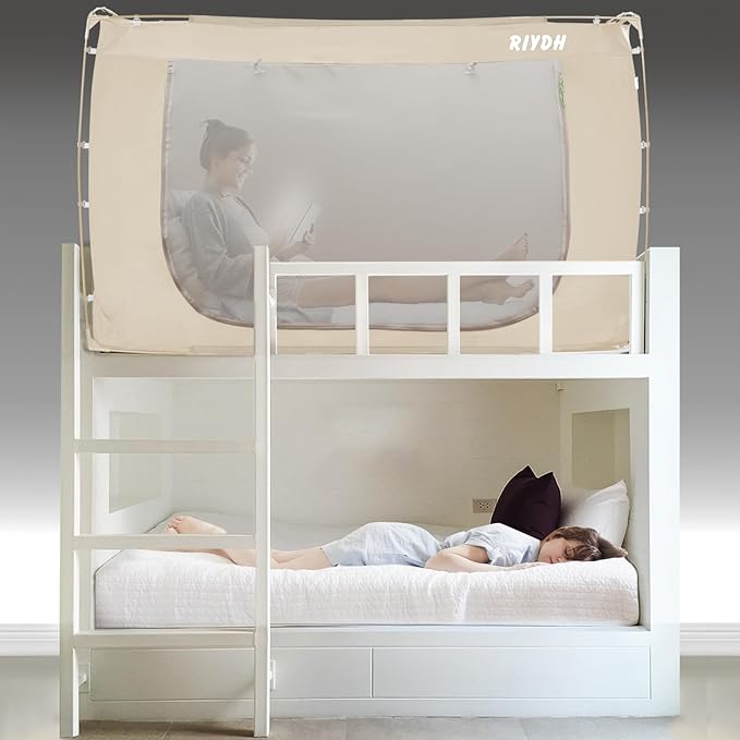 Bed Tent Bed Canopy Bunk Twin Size Tents for Adult and Kids- Portable Dream Tent Indoor Sleeping Tents 70% Blackout with 3 Doors Breathable Big Space Tents