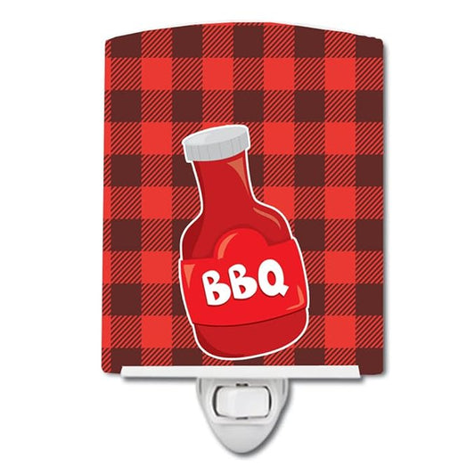 Caroline's Treasures BB8633CNL Backyard BBQ Sauce Ceramic Night Light Compact, UL-Certified, Ideal for Bedroom, Bathroom, Nursery, Hallway, Kitchen, 6x4x3, Multicolor