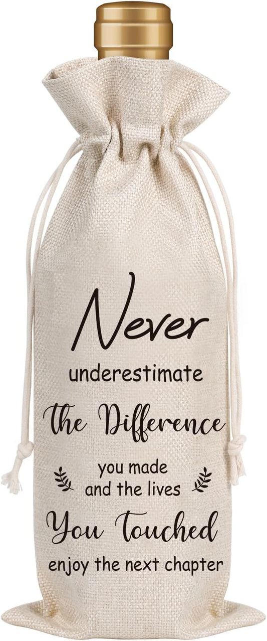 Wxiben New Chapter Wine Bag Gifts New Beginning Gifts for Women Going Away Gift for Coworkers New Teacher Gift New Business Owner Gifts Moving Away New Job Farewell Gift for Friends Colleague