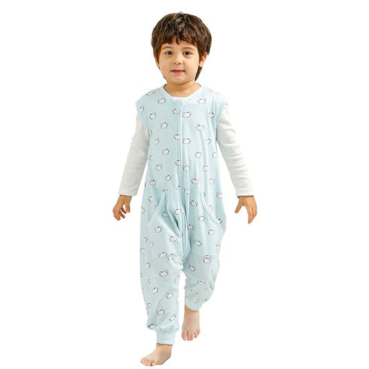 WONDAY Baby Sleep Sack, Sleep Sack 12-18 Months, Sleep Sack Baby Wearable Blanket, Toddler Baby Sleep Sack with Feet, Sleeveless Breathable Sleep Sacks 18-24 Months