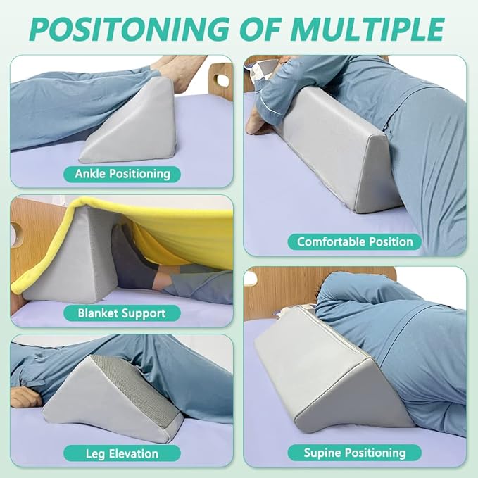 Wedge Pillow Post Surgery for Sleeping Bed Body Positioners Triangle Incline Waterproof Hospital Wedges Prevent Back Bed Sores Support Side Sleep Bedridden Patient Pregnancy Medical Turnover Device