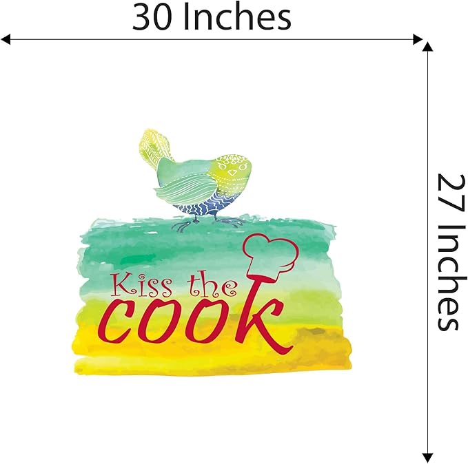 Kitchen Chef Love cook Vinyl wall Art Decal Home Wall Decoration Loving Home Kitchen Kiss The Cook - Size: 30 in x 27 in