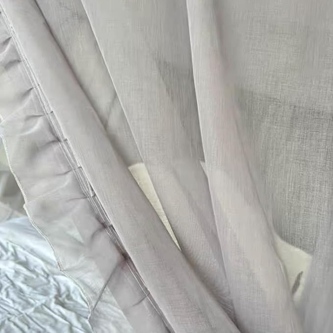 Elegant Princess 4 Corner Post Mosquito Net Romantic for Girls Women Bed Curtain Canopy for Adult Wedding Bedroom Kids Rooms Decoration (Type4-Grey, Full)