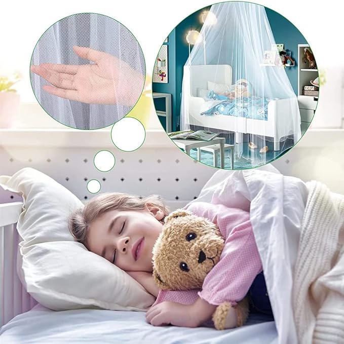 Eimilaly Bed Canopy Mosquito Net, Bed Canopy for Girls Room Decor - Insect Protection Hanging Canopy for Adults, Babies, Outdoor Camping, Black/Single Door