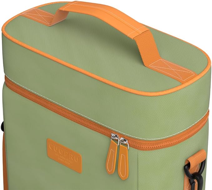 Premium Yerba Mate Kit Carrier Tote Bag - Double Layer Waterproof 2 Wine Bottle Pockets Portable Bag for Travel, Picnic, Beach