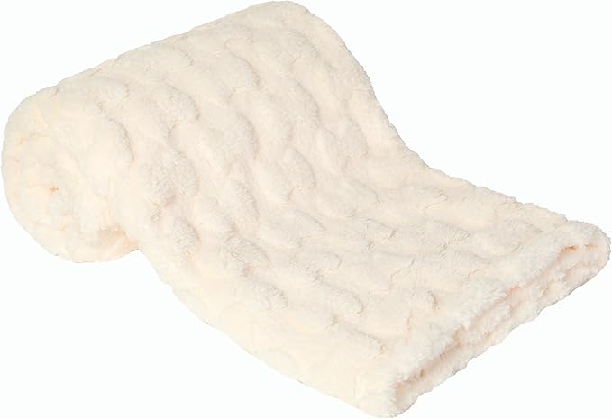 Sherpa Baby Blanket for Girls Toddlers Fleece Fluffy Fuzzy Blanket for Baby,Soft Warm Cozy Fleece Blanket,Receiving Blanket for Infant Newborn (cream, 30 * 40, bow)
