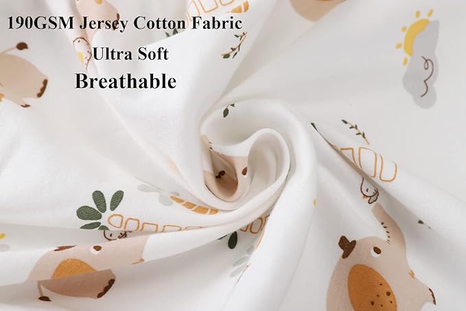 Bassinet Sheets Compatible with SNOO Smart Sleeper, Dream On Me Lacy Portable and Safety 1st Sleeper Bassinet, 2 Pack, 100% Jersey Knit Cotton 190GSM, Ultra Soft Breathable, Fox Deer and Elephant