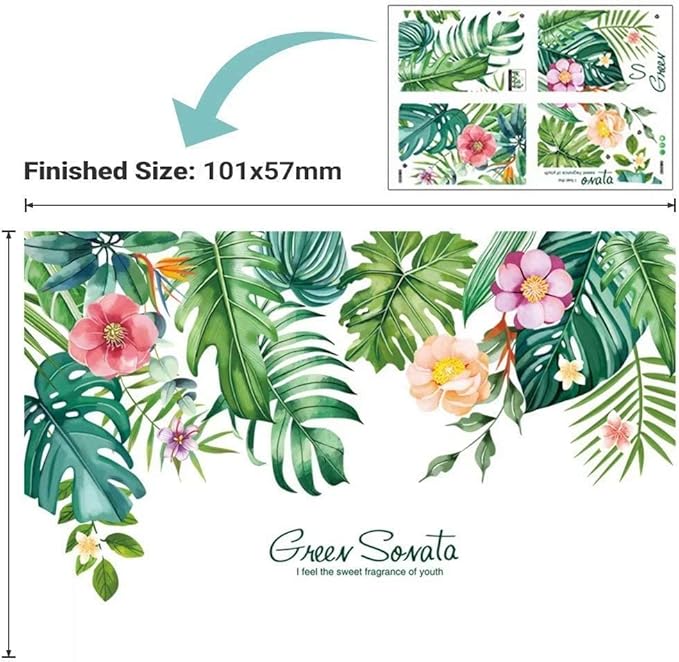 Flowers Wall Decals Vinyl Ancient Style Flowers Wall Stickers Ginkgo Landscape Painting Stickers Spring Flower Tree Branch Window Clings for Kids Room Nursery Living Room Kitchen Decor Gifts (#3)