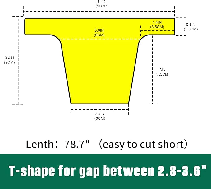 Bed Filler for Headboard, Suitable for Gap 2.8-3.6" of King Queen Twin Bed, 78.7'' Long Wedge Sleeping Pillow, Foam Bed Mattress Gap Filler