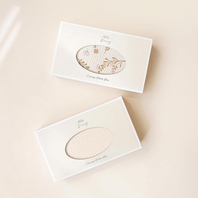 Konssy Muslin Fitted Crib Sheets 100% Cotton Baby Crib Sheets for Standard Crib Mattress (28 X 52 Inches), Soft and Breathable for Boys, Girls (Cream)