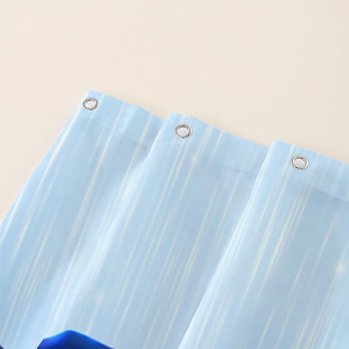 AILONEN Blue Rose Shower Curtain for Girls,Raining Rose Shower Curtain for Bathroom Decor,Women Kids Polyester Waterproof 3D Printed Bath Curtain with 12 Hooks,36" W*72" H