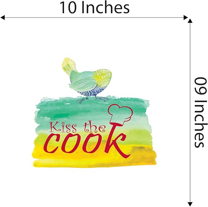 Kitchen Chef Love cook Vinyl wall Art Decal Home Wall Decoration Loving Home Kitchen Kiss The Cook - Size: 10 in x 9 in