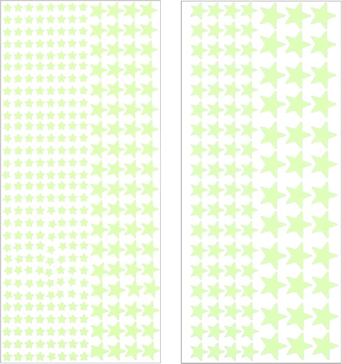 uxcell 420Pcs Glow Stars, Glow in The Dark Ceiling Stickers, Adhesive Stars Wall Decals Glowing Decal Decoration for Ceiling and Wall