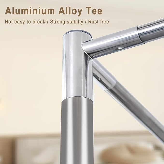 Canopy Bed Frame Queen Size Stainless Steel Canopy Poles for Bed, Canopy Bed Curtains Queen Bed Canopies & Drapes for 4 Corner Metal Bed Wood Bed Bedroom Decor