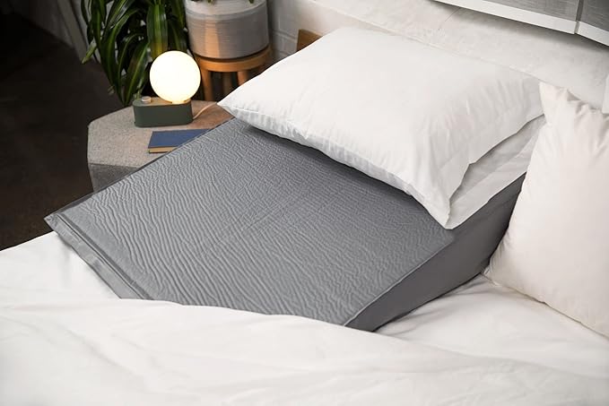 Self-Inflating Bed Wedge Pillow | Lightweight for Travel | Wedge Pillow for Sleeping and Acid Reflux, Heartburn, and GERD Pillow (30 Inch)