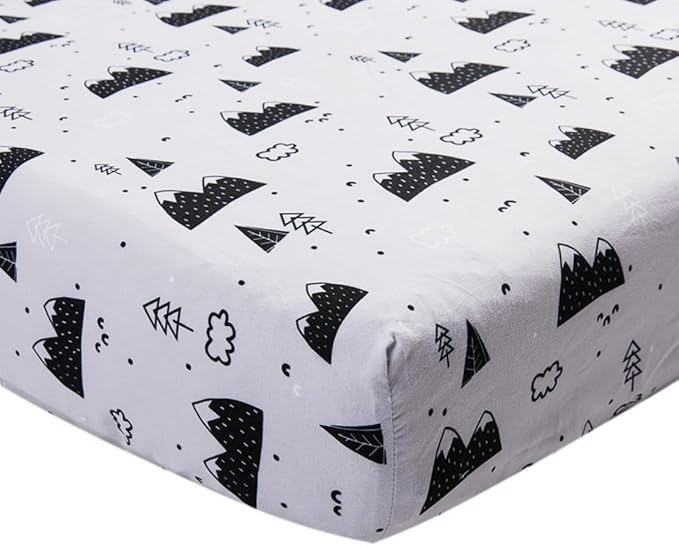 4 Pack Woodland Forest Animals Wood Neutral Unisex Fitted Baby Crib Sheets Set for Baby Boys or Girls Cartoon